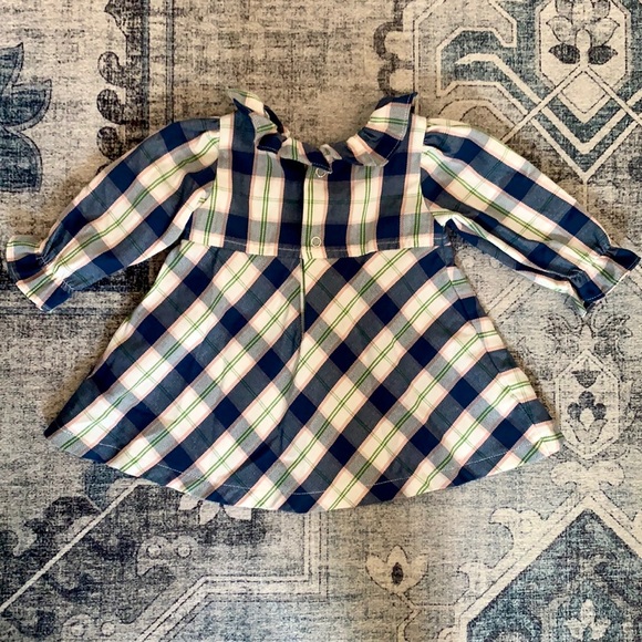 Petit Confection Baby Girl Plaid Ruffle Long Sleeve Dress Size 6 Months NWOT - Picture 5 of 9